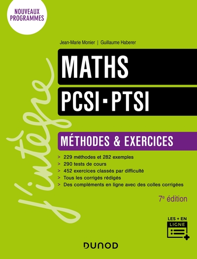 Maths Pcsi-Ptsi - Méthodes Et Exercices - 7e Éd.