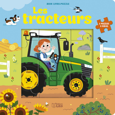 Livre Puzzle 9P Les Tracteurs