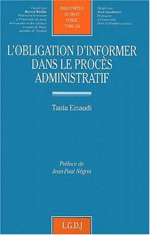 l'obligation d'informer dans le procès administratif - Tania Einaudi