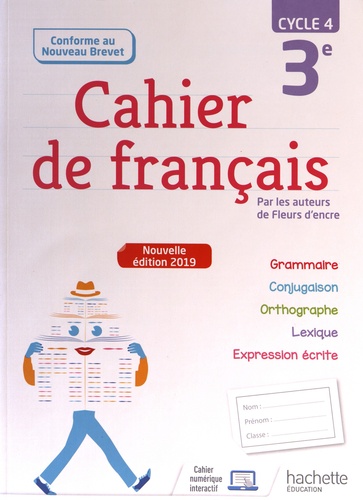 Cahier de français 3e cycle 4  Edition 2019