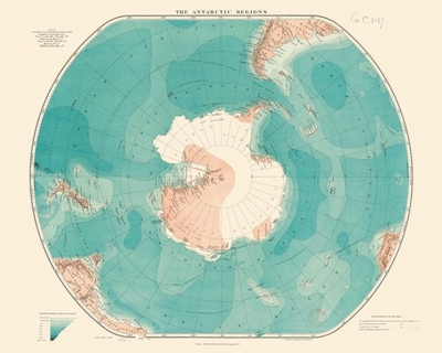 Carte – Régions antarctiques - Géographie nostalgique - Edward STANFORD