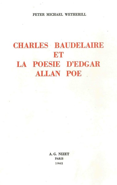 Charles Baudelaire et la poésie d'Edgar Allan Poe