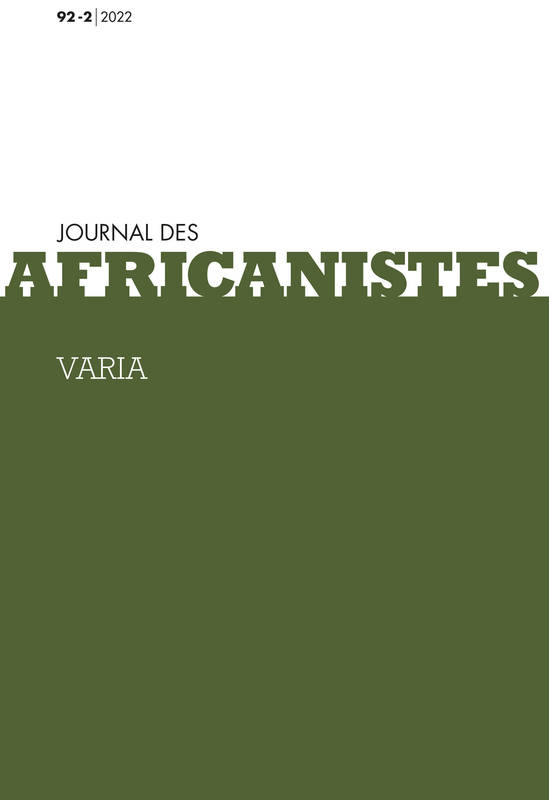 Journal Des Africanistes, Tome 92, N 2/2022