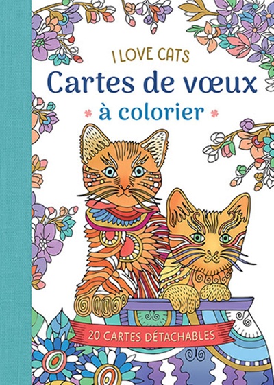 I love cats- Cartes de voeux à colorier