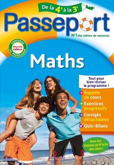 Passeport - Maths - De La 4e À La 3e - Cahier De Vacances 2024