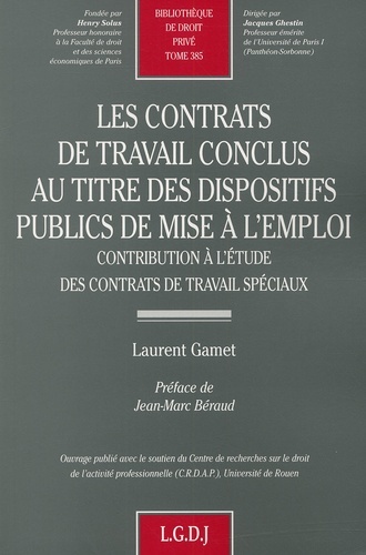 les contrats de travail conclus au titre des dispositifs publics de mise à l'emp