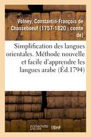 Simplification des langues orientales - Volney