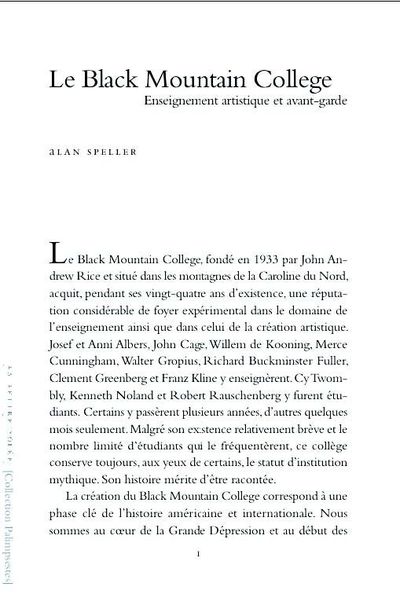 Le Black Mountain College, Enseignement Artistique Et Avant-Garde