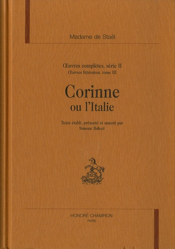 OEuvres complètes / Mme de Staël Volume 39