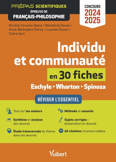 Individu et communauté en 30 fiches - Épreuve de français-philosophie - Prépas scientifiques - Concours 2024-2025