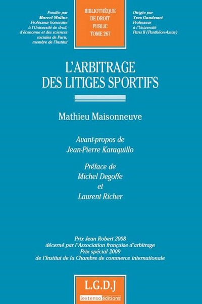 L'arbitrage des litiges sportifs - Mathieu Maisonneuve