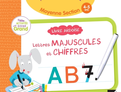 Livre ardoise - Lettres majuscules et chiffres MS