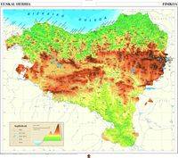 Mapa Murala - Euskal Herria Fisiko Politikoa 118X100Cm