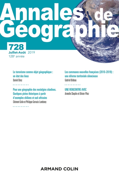 Annales de Géographie N° 728, 4/2019 Volume 728
