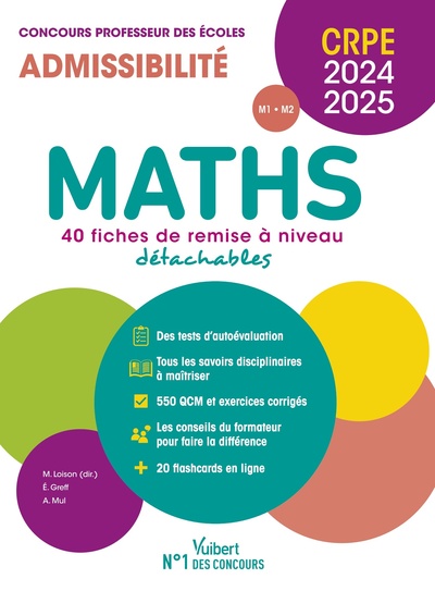 Maths - CRPE 2024-2025 - 40 fiches de remise à niveau - André Mul