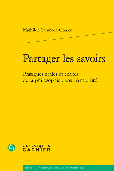 Partager les savoirs - Mathilde Cambron-Goulet