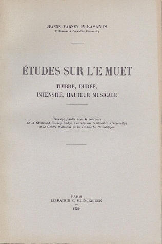 Études sur l'e muet