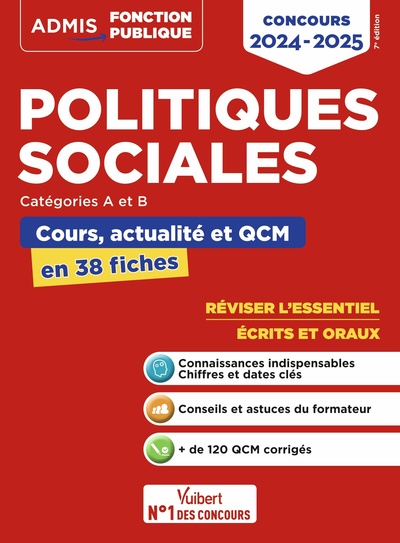 Politiques sociales - Cours, actualité et QCM - Concours de catégories A et B - L'essentiel en 38 fiches - Christelle Jamot-Robert, Rémi Pérès