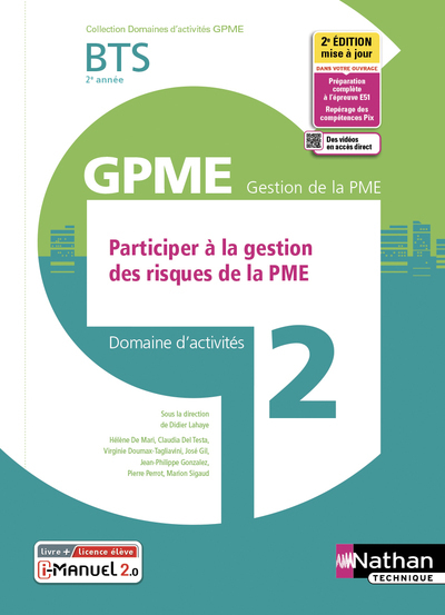 Domaine d'activité 2 - BTS 2ème année GPME (DOM ACT GPME) Livre + licence élève - 2022 - Claudia Del Testa