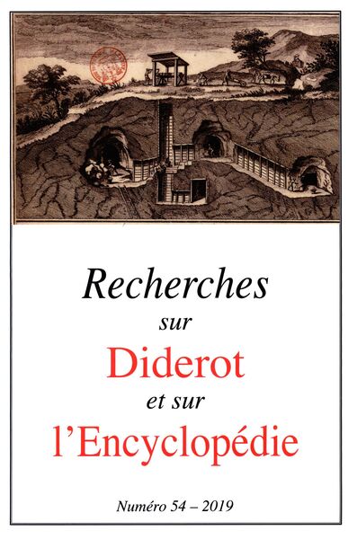 Recherches sur Diderot et sur l'Encyclopédie N° 54/2019 Volume 2019