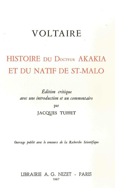 Histoire du docteur Akakia et du natif de St-Malo