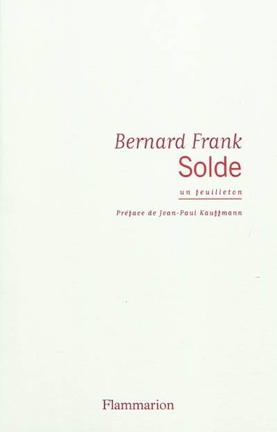 Solde - Bernard Frank