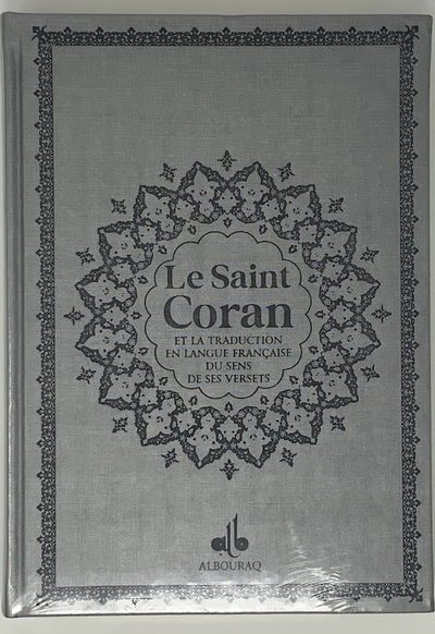 Saint Coran - Bilingue Grande Ecriture (Arabe,Francais) - Grand Format (A4 : 20x28) - Argent - Arc E