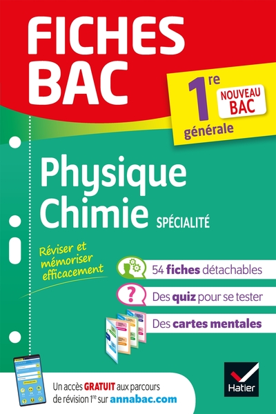 Fiches bac - Physique-Chimie 1re générale (spécialité) - Joël Carrasco