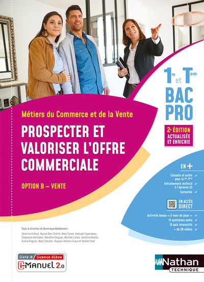 Prospecter et valoriser l'offre commerciale - Option B - 1re/Term Bac pro - Livre + licence élève 2023