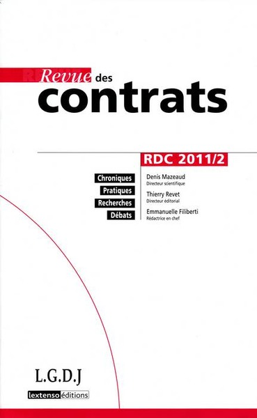 Revue des Contrats. RDC 2-2011