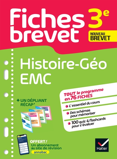 Fiches brevet - Histoire-Géographie EMC 3e Brevet 2025