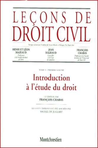 Lecons De Droit Civil. Volume 1