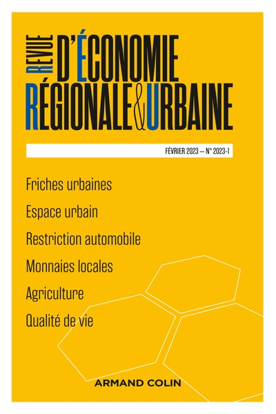 Revue d'économie régionale et urbaine Nº1/2023