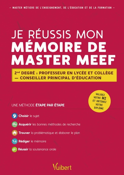 Je réussis mon mémoire de Master MEEF - Béatrice Mabilon-Bonfils