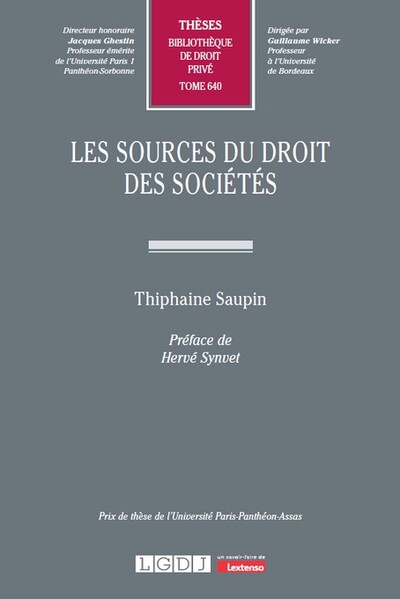 Les sources du droit des sociétés - Thiphaine Saupin