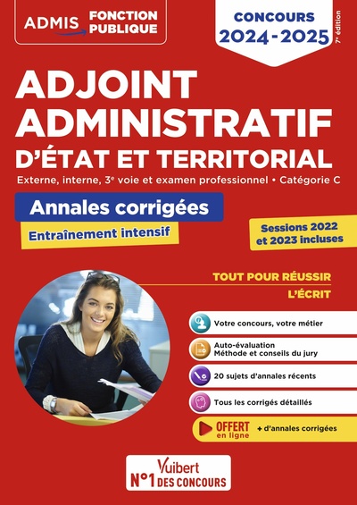 Concours Adjoint administratif - Catégorie C - Annales corrigées - Session 2023 incluse - Bernadette LAVAUD, Pierre Lefaure