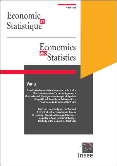 Economie et Statistique/ Economics and Statistics n° 513