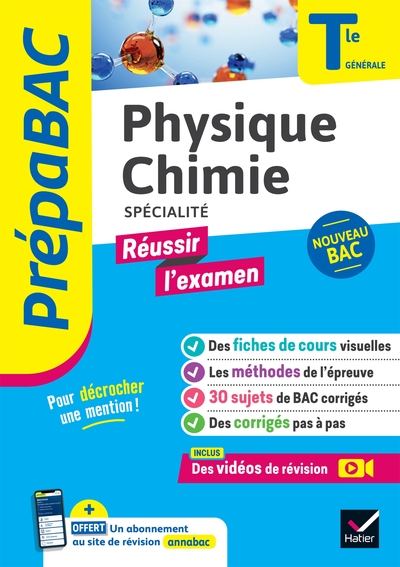 Prépabac Réussir L'Examen - Physique-Chimie Tle Générale (Spécialité) - Bac 2025, Fiches De Révision, Sujets De Bac Corrigés & Vidéos