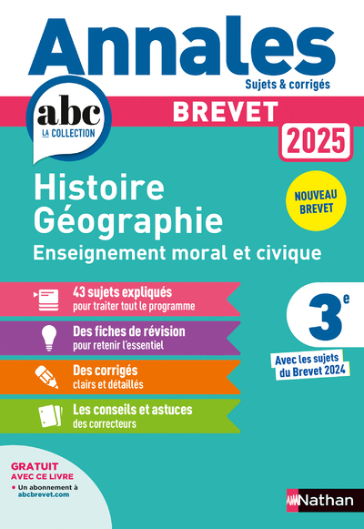 Annales Brevet Histoire Géographie Enseignement Moral et Civique 2025 - Corrigé - Pascal Jézéquel