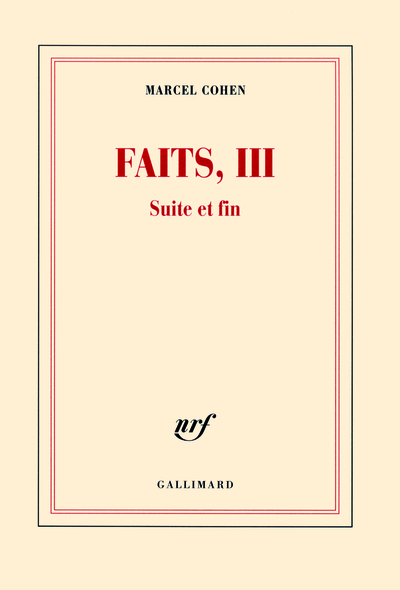 Faits Volume 3 - Marcel Cohen