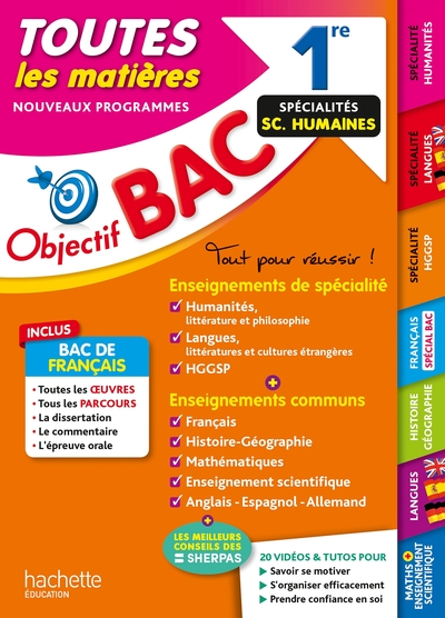 Objectif BAC 2025 - 1re Spécialités Sciences humaines Toutes les matières