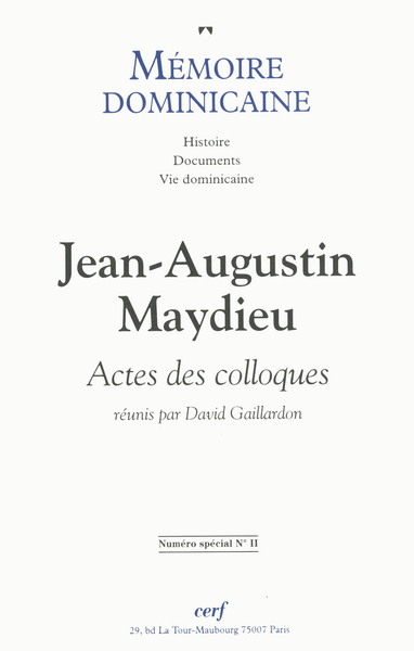 Mémoire dominicaine - numéro spécial 2 Jean-Augustin Maydieu Actes des colloques