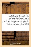 Catalogue d'une belle collection de tableaux anciens composant la galerie de M. Dubois