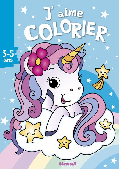 J'aime colorier (3-5 ans) (Licorne sur fond bleu) - Nadine Piette