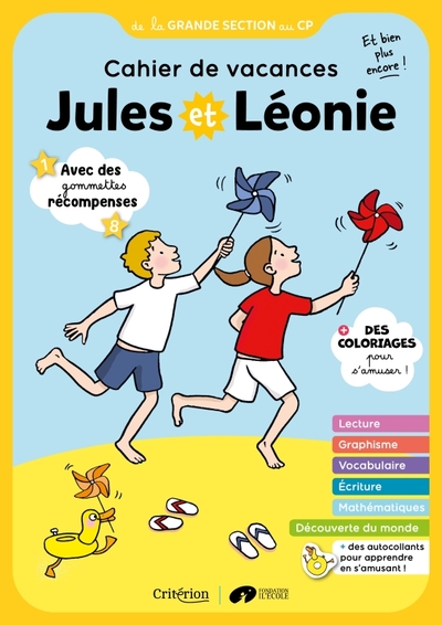 Cahier de vacances Jules et Léonie de la GS au CP