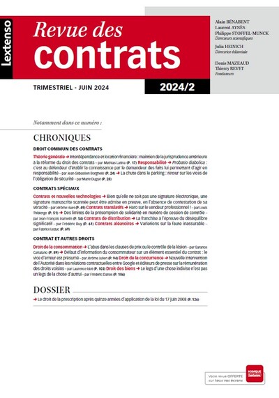 Revue des contrats N°2-2024