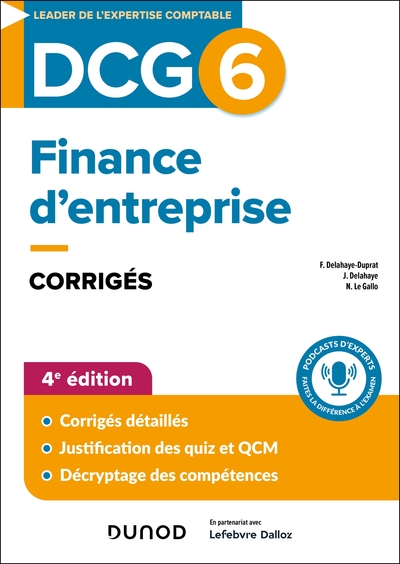 0 - DCG 6 - Finance d'entreprise - Corrigés - 4e éd.