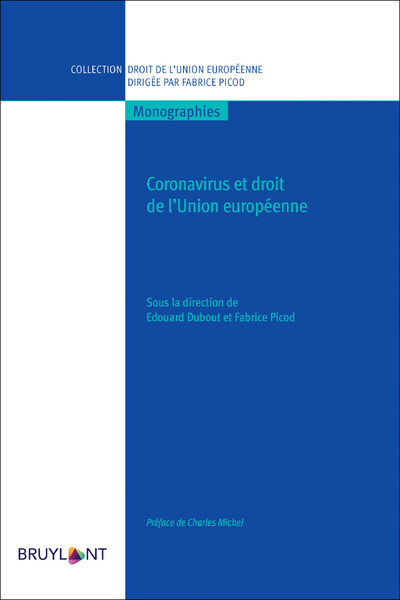 Coronavirus et droit de l'Union européenne - Edouard Dubout