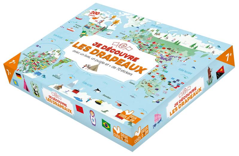 Je découvre les drapeaux - coffret avec puzzle