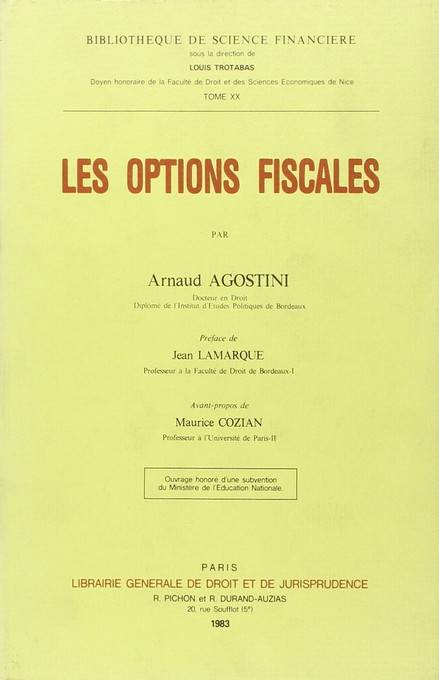 les options fiscales - Arnaud Agostini